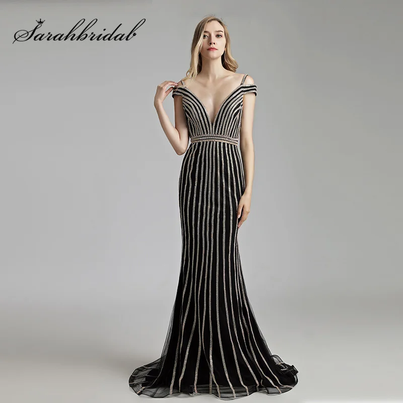 Newest Black Beading Mermaid Evening Dresses with Cap Sleeve Tulle V-Neck Sexy Maxi Prom Dress Formal Women Party Gowns OL497
Newest Black Beading Mermaid Evening Dresses with Cap Sleeve Tulle V-Neck Sexy Maxi Prom Dress Formal Women Party Gowns OL497