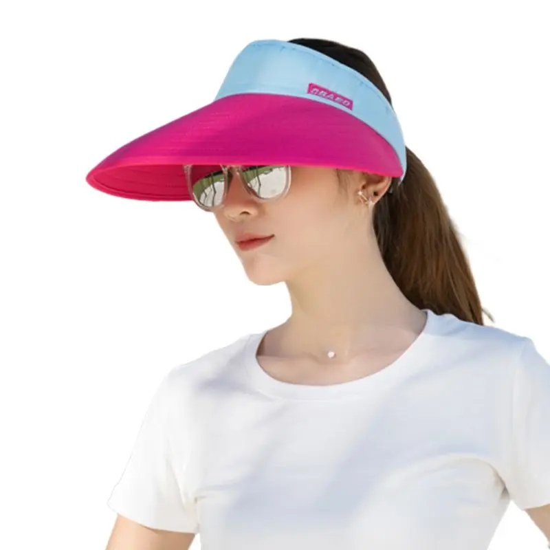 Womens Summer Ultra-Large Wide Brim Color Block Sun Visor Hat Letters Printed Foldable Round Empty Top Cycling Beach Cap
Womens Summer Ultra-Large Wide Brim Color Block Sun Visor Hat Letters Printed Foldable Round Empty Top Cycling Beach Cap