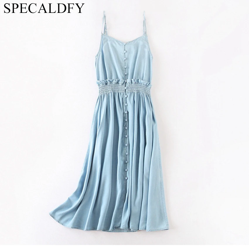 Summer Dress Sexy Sleeveless Backless Spaghetti Strap Jeans Dress Women Single-Breasted Suspender Denim Sundress Overall Dress
Summer Dress Sexy Sleeveless Backless Spaghetti Strap Jeans Dress Women Single-Breasted Suspender Denim Sundress Overall Dress