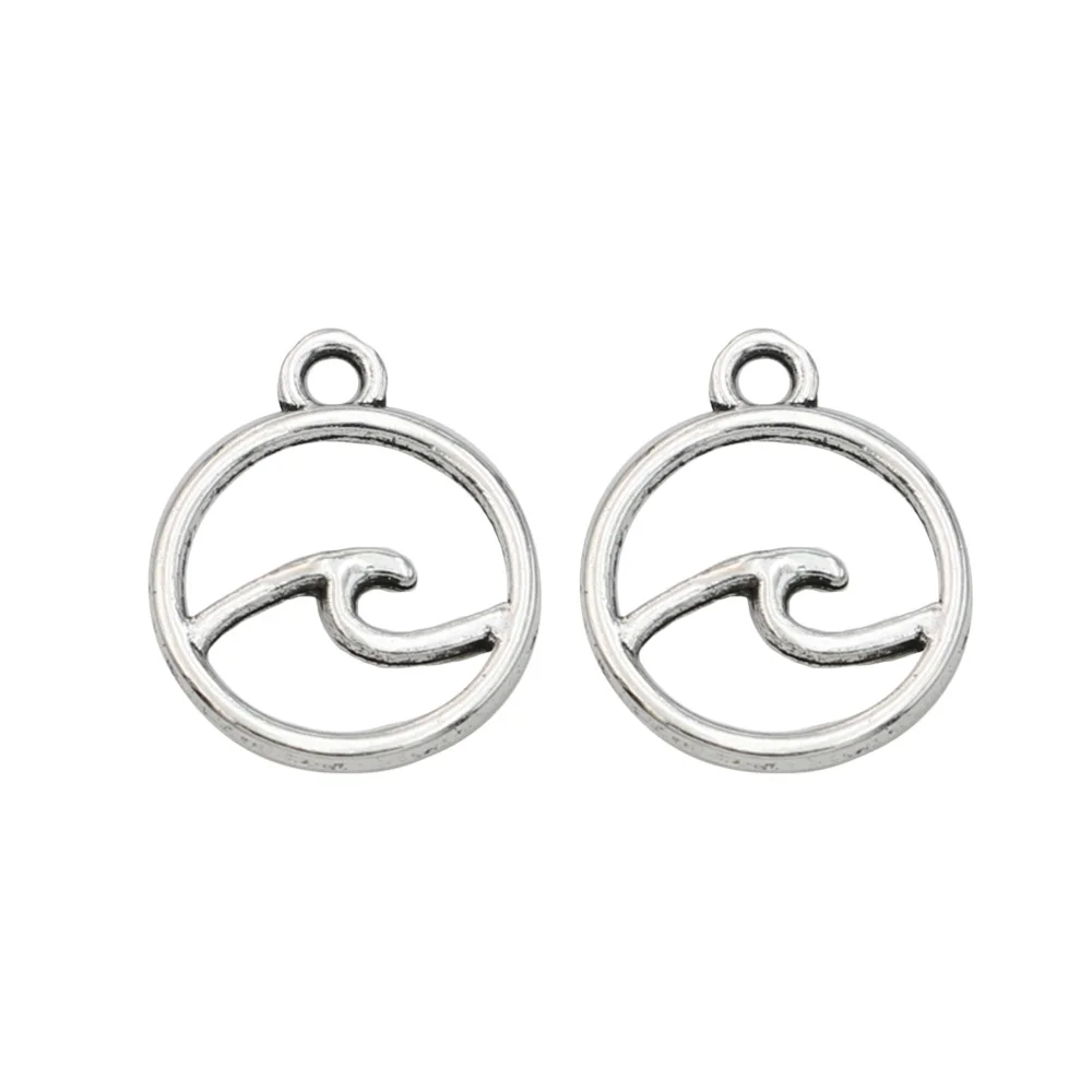 40pcs Antique Silver Plated Wave Charms Pendants Handmade Jewelry Findings Accessories Making fit Bracelet DIY 12mm
40pcs Antique Silver Plated Wave Charms Pendants Handmade Jewelry Findings Accessories Making fit Bracelet DIY 12mm