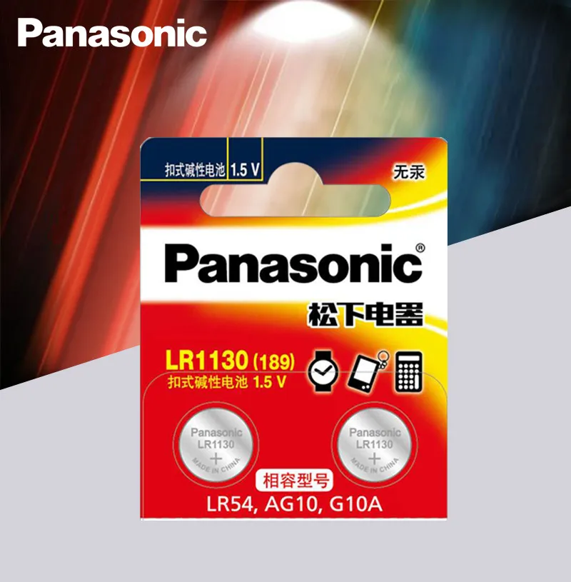 2pcs Panasonic Battery Cell 1.5V AG10 LR1130 Alkaline Button Battery AG10 389 LR54 SR54 SR1130W 189 LR1130 Button Batteries
2pcs Panasonic Battery Cell 1.5V AG10 LR1130 Alkaline Button Battery AG10 389 LR54 SR54 SR1130W 189 LR1130 Button Batteries