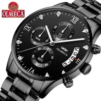 2019 OLMECA Top Luxury Brand Men's Sport Watch Black Stainless Steel Japan Quartz Movement Wristwatches Chronograph Date Watches
2019 OLMECA Top Luxury Brand Men's Sport Watch Black Stainless Steel Japan Quartz Movement Wristwatches Chronograph Date Watches