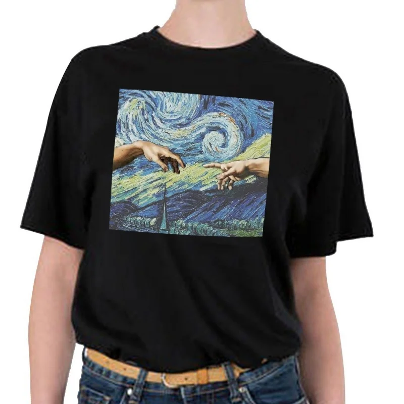 kuakuayu HJN Summer Fashion Michelangelo Hands Printed T-Shirt The Starry Night T Shirts Van Gogh Tumblr Grunge Graphic Tee
kuakuayu HJN Summer Fashion Michelangelo Hands Printed T-Shirt The Starry Night T Shirts Van Gogh Tumblr Grunge Graphic Tee