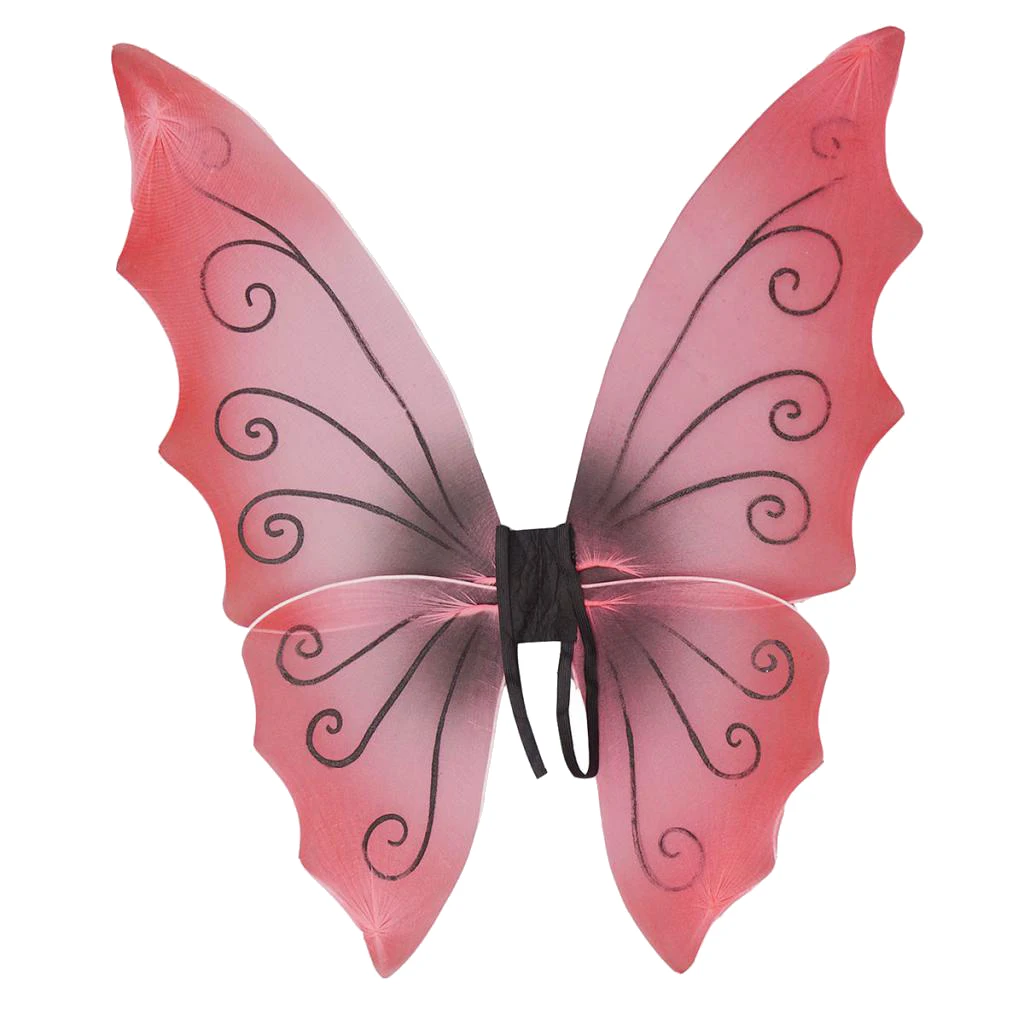 Little Devil Red Fabric Fairy Wings Women Dressing up Costume Accessories Girls Hen Night Party Elastic Butterfly Wings
