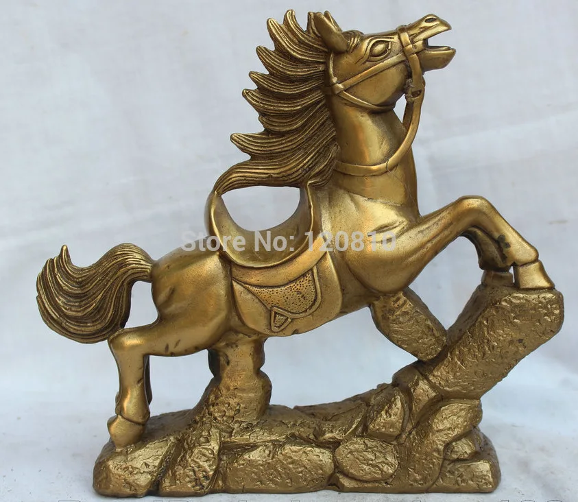 10" China Chinese Folk Brass Fengshui Zodiac Year success War Horse Rock Statue
10" China Chinese Folk Brass Fengshui Zodiac Year success War Horse Rock Statue