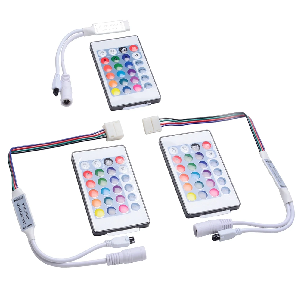 DC12V Mini RGB LED Controller 24 Key IR Infrared Wireless Remote Controller for 5050 4pin 10mm RGB LED Strip Light
DC12V Mini RGB LED Controller 24 Key IR Infrared Wireless Remote Controller for 5050 4pin 10mm RGB LED Strip Light
