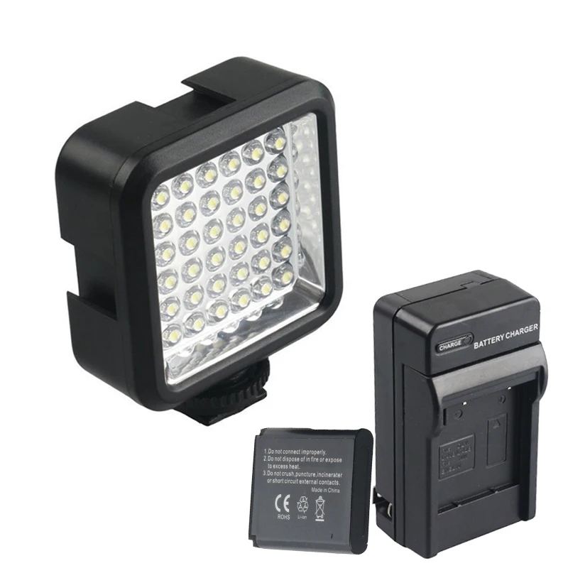 LED video light supplement lamp Night Flash Fill Light +charger For Gopro Hero 4 3+xiaomi yi SJCAM SJ4000 for Nikon/Canon camera |