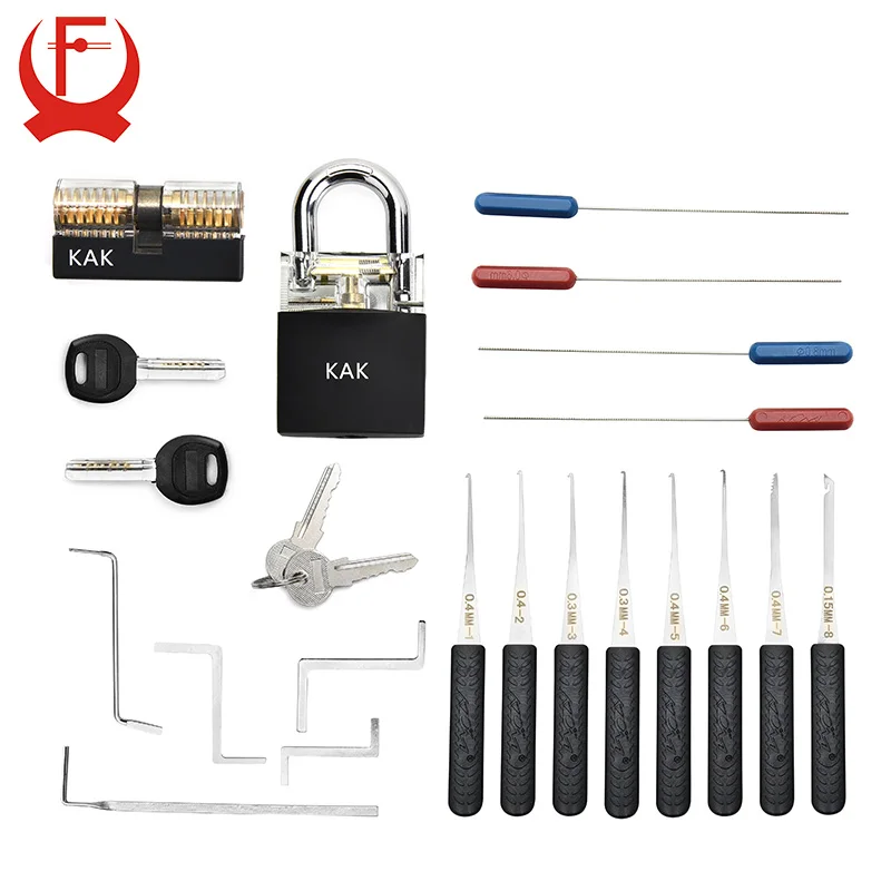 KAK Locksmith Practice Lock Tension Wrench Tool Pick Set Hook Combination Padlock Broken Key Extractor Tools Hardware With Cover
KAK Locksmith Practice Lock Tension Wrench Tool Pick Set Hook Combination Padlock Broken Key Extractor Tools Hardware With Cover