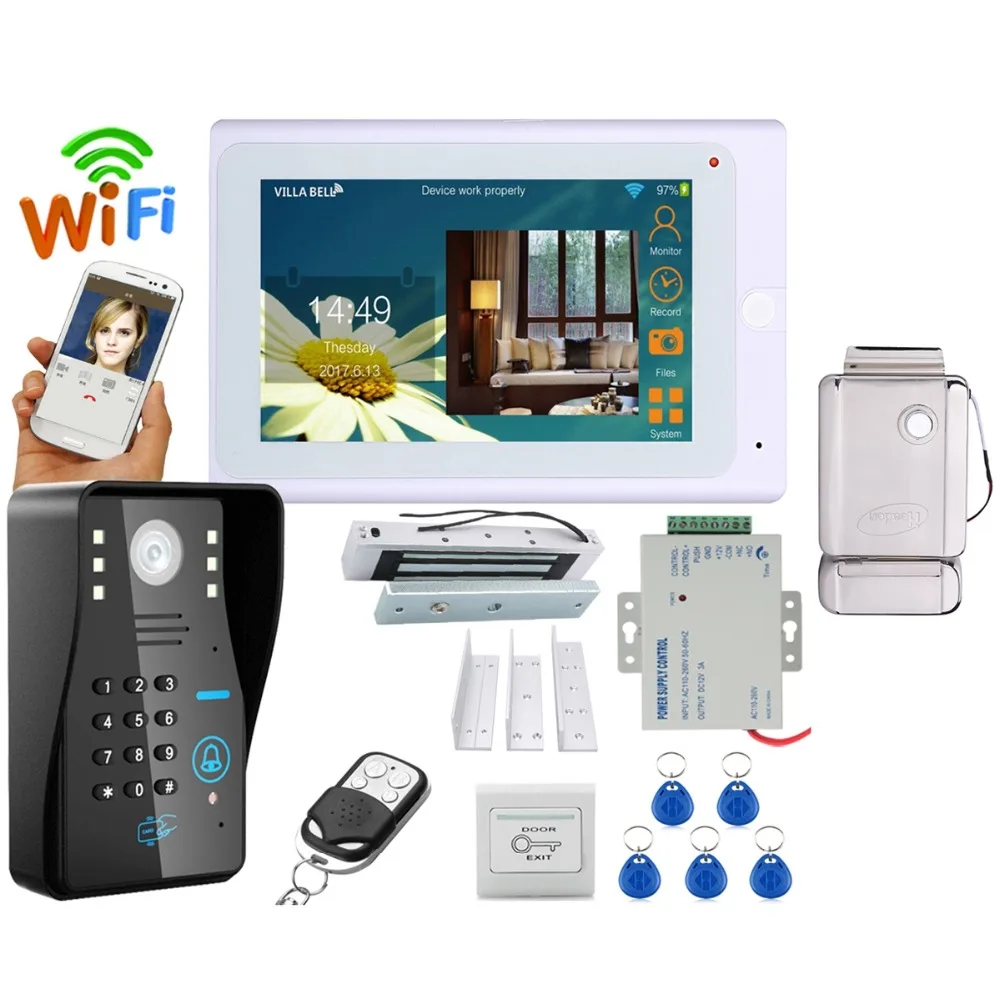 Home set 7" TFT Wired / Wireless Wifi RFID Password Video Doorbell Intercom System with Electric Strike Lock
Home set 7" TFT Wired / Wireless Wifi RFID Password Video Doorbell Intercom System with Electric Strike Lock