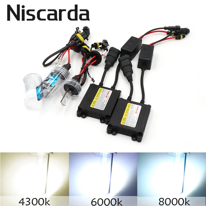 

Niscarda H7 35W 55W H3 H4 H8 H9 H11 HID Conversion Kit Xenon Headlight Bulb Slim Ballast 4300K 6000K 8000K Replace Halogen Lamp