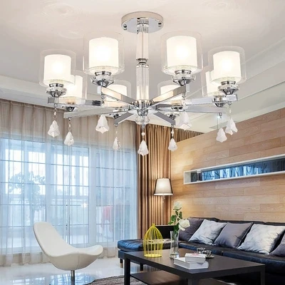Modern Chrome Metal Led Chandeliers Lighting Glass Living Room Led Pendant Chandeliers Lights Dining Room Hanging Light Fixtures
Modern Chrome Metal Led Chandeliers Lighting Glass Living Room Led Pendant Chandeliers Lights Dining Room Hanging Light Fixtures
