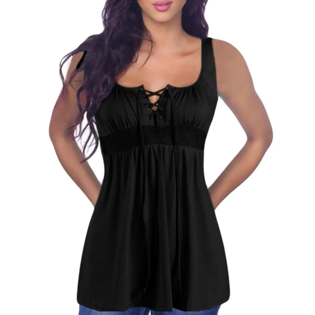 High quality Fashion Womens Plus Size Summer Lace Up elegant Vest T-Shirt Blouse Ladies Sleeveless Tank Tops best selling
High quality Fashion Womens Plus Size Summer Lace Up elegant Vest T-Shirt Blouse Ladies Sleeveless Tank Tops best selling