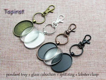 5pcs/lot Zinc Alloy Keychain Pendant Tray Setting 30x40mm Blank+Transparent Glass Cabochon+Key Split Rings+Lobster Clasps DIY
5pcs/lot Zinc Alloy Keychain Pendant Tray Setting 30x40mm Blank+Transparent Glass Cabochon+Key Split Rings+Lobster Clasps DIY