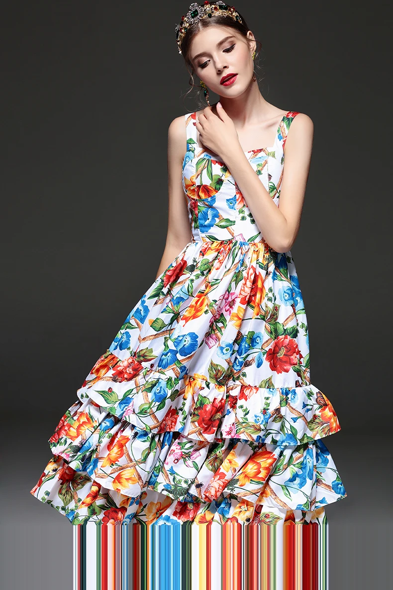 Женское модельное платье на бретелях-спагетти повседневное дизайнерское