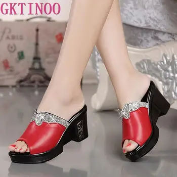 Gktinoo New Sandals Women Genuine Leather Sandals Thick Heel Slippers Woman Platform Wedges Summer Shoes Pumps Woman Flip Flops
Gktinoo New Sandals Women Genuine Leather Sandals Thick Heel Slippers Woman Platform Wedges Summer Shoes Pumps Woman Flip Flops