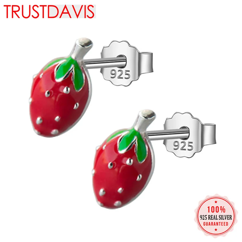 Trusta 100% 925 Sterling Silver Earring Fashion Cute Tiny Sweet Little Strawberry Stud Earrings Gift For Girls Kids Lady DS92
Trusta 100% 925 Sterling Silver Earring Fashion Cute Tiny Sweet Little Strawberry Stud Earrings Gift For Girls Kids Lady DS92