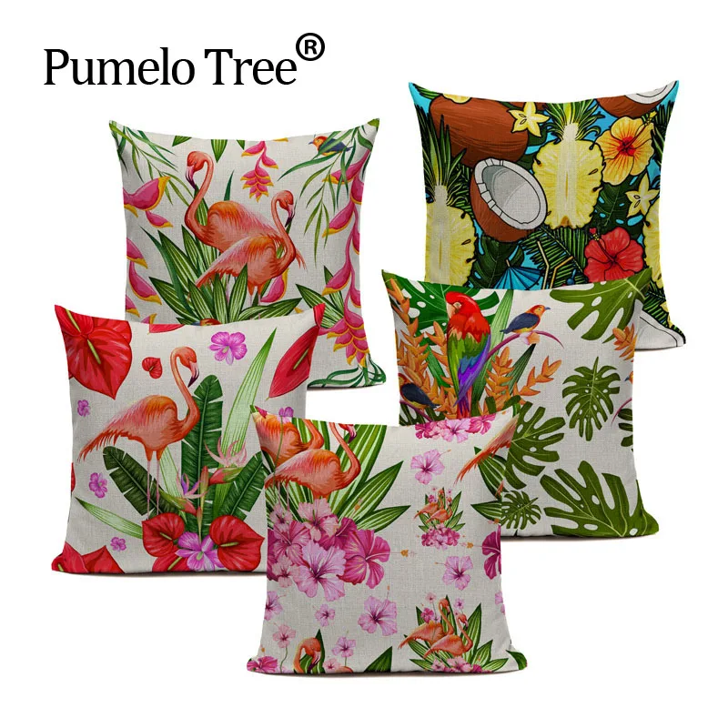 Plant Cushion Cover Tropic Tree Green Throw Pillow Cover Flamingo Bird Decorative Pillows Flower Cushion Cover for Sofa Car
Plant Cushion Cover Tropic Tree Green Throw Pillow Cover Flamingo Bird Decorative Pillows Flower Cushion Cover for Sofa Car