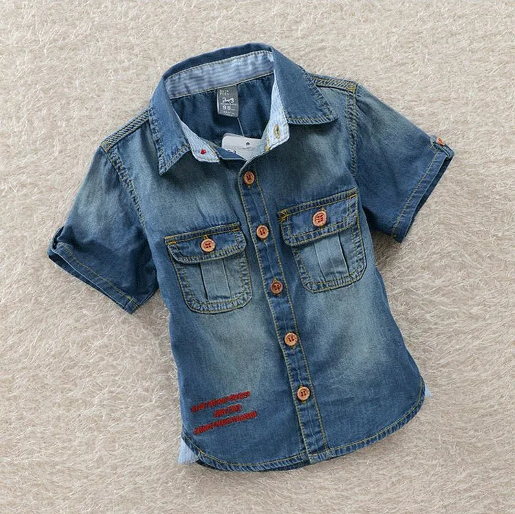 Boys Summer Short Sleeve Jeans Shirts Baby Boy Kids Toddler Teenages Denim Shirt casual Children Clothes upper Clothing 2T-9Y
Boys Summer Short Sleeve Jeans Shirts Baby Boy Kids Toddler Teenages Denim Shirt casual Children Clothes upper Clothing 2T-9Y
