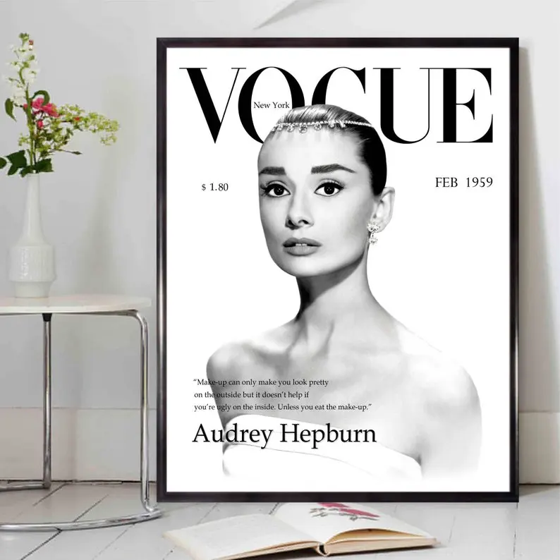 Cuadros Beauty Vogue Audrey Hepburn Wall Art Prints and Posters Fashion Canvas paintings Pictures For living room Decor for Home
Cuadros Beauty Vogue Audrey Hepburn Wall Art Prints and Posters Fashion Canvas paintings Pictures For living room Decor for Home