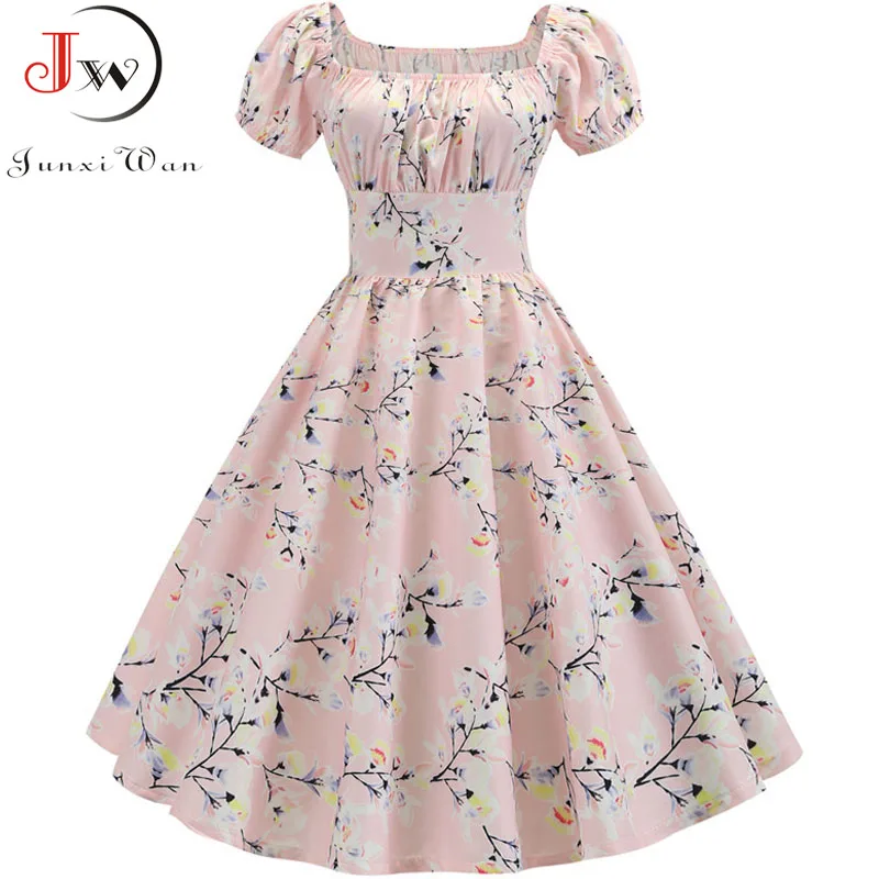 Plus Size Summer Dress 2019 Women Puff Sleeve Swing Vintage Dresses Robe Femme Elegant Floral Print Pin Up Party Dresses Jurken
Plus Size Summer Dress 2019 Women Puff Sleeve Swing Vintage Dresses Robe Femme Elegant Floral Print Pin Up Party Dresses Jurken
