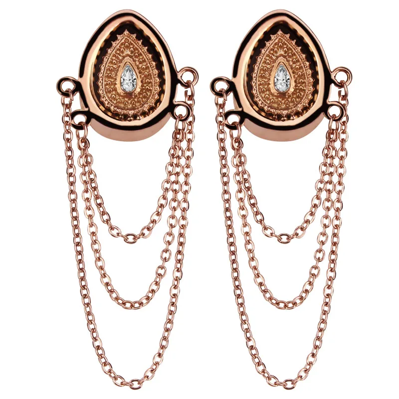 361L 2pcs Fashion Stainless Rose Gold Dangle Ear Plugs and Crystal Tunnels Ear Expander Piercing Ear Gauges Ear Stretchers Body
361L 2pcs Fashion Stainless Rose Gold Dangle Ear Plugs and Crystal Tunnels Ear Expander Piercing Ear Gauges Ear Stretchers Body