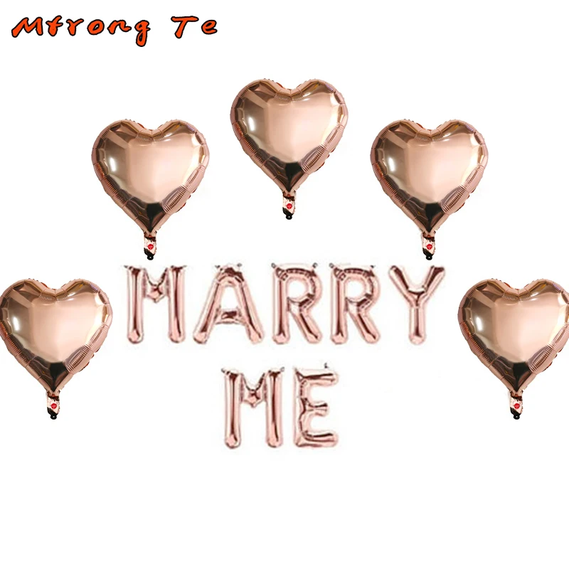 12pcs 16Inch Rose Gold MARRY ME Letter Foil Balloons 18'' Heart Balloon Birthday Party Decorations Wedding Party Supplies Globos
12pcs 16Inch Rose Gold MARRY ME Letter Foil Balloons 18'' Heart Balloon Birthday Party Decorations Wedding Party Supplies Globos