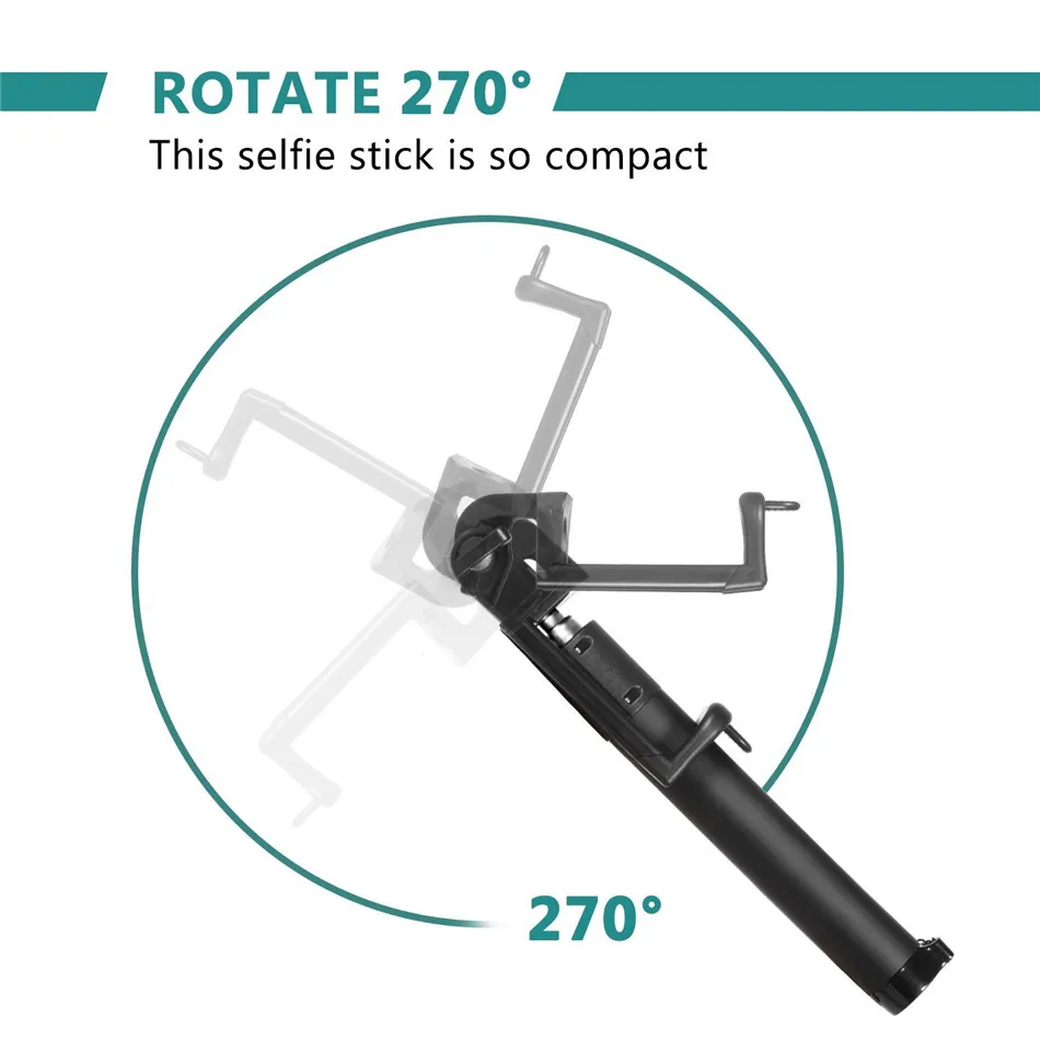 Selfie Stick For Android Mobile Phone Extendable Cable Control Self-portrait Monopod Mount Holder for Samsung Huawei P20 Xiaomi