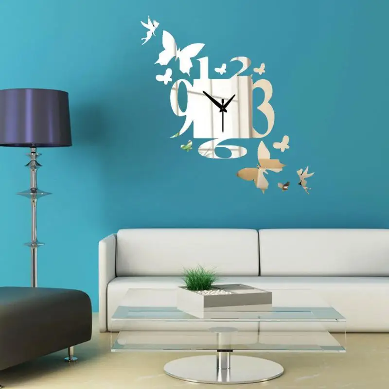 DIY 3D Mirror Silver Wall Stickers For Home Decal Butterfly Pattern Artistic Wall Sticker Clock Watch Home Decoration E5M1
DIY 3D Mirror Silver Wall Stickers For Home Decal Butterfly Pattern Artistic Wall Sticker Clock Watch Home Decoration E5M1
