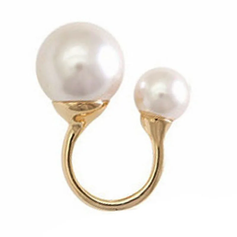 Simple Fashionable Double Big Small Imitation Pearls Opening Cuff Finger Rings Golden Alloy Index Finger Rings Fine Jewels JZ154
Simple Fashionable Double Big Small Imitation Pearls Opening Cuff Finger Rings Golden Alloy Index Finger Rings Fine Jewels JZ154