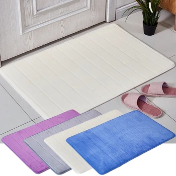 

Soft Coral Fleece Memory Foam Doormat Nonslip Floor Mat Carpet Rug for Kitchen Bathroom Door Bed Side 19.69 x 31.50 inch