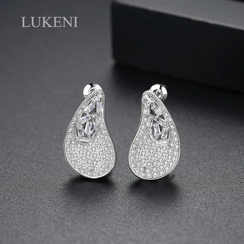 LUKENI Hot Selling High Quality Luxury Gold/White Color Mirco Paved Cubic Zircon Waterdrop Wedding Earring Fashion Jewelry
LUKENI Hot Selling High Quality Luxury Gold/White Color Mirco Paved Cubic Zircon Waterdrop Wedding Earring Fashion Jewelry