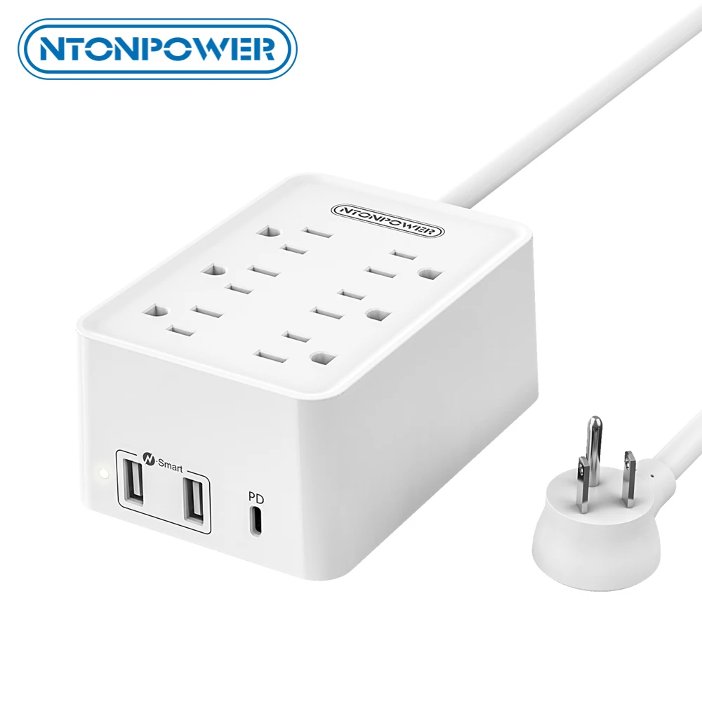 NTONPOWER Power Strip with PD Charger 45W USB-C US Flat Plug 6AC 3USB (2 USB-A , 1 USB-C) for Home Office 1.8M Extension Cord
NTONPOWER Power Strip with PD Charger 45W USB-C US Flat Plug 6AC 3USB (2 USB-A , 1 USB-C) for Home Office 1.8M Extension Cord