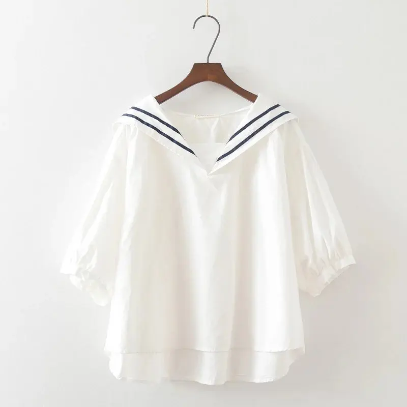CS240 New Arrival Fashion Ladies Brief Solid Color Sailor Collar Shirts Summer Preppy Blouse Tops
CS240 New Arrival Fashion Ladies Brief Solid Color Sailor Collar Shirts Summer Preppy Blouse Tops