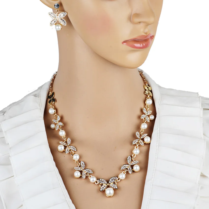 2 colors Created pearl flowers dream Korean Necklace + earrings Butterfly jewelry Sets married bride jewelry girlfriend gift
2 colors Created pearl flowers dream Korean Necklace + earrings Butterfly jewelry Sets married bride jewelry girlfriend gift