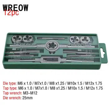 12pcs Tap Dies Set NC Screw Thread Plugs Taps Carbon Steel Hand Screw Taps Hand Tools M3-M12 M6-M12 Metric Alloy Steel Tap Die
12pcs Tap Dies Set NC Screw Thread Plugs Taps Carbon Steel Hand Screw Taps Hand Tools M3-M12 M6-M12 Metric Alloy Steel Tap Die