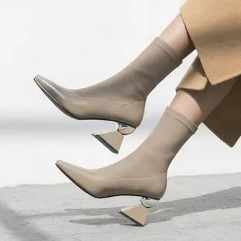 New Abnormal Strange High Heels Boots Woman Streach Fabric Comfortable Attractive Botas Solid Casual Chelsea Boots Shoes Women
New Abnormal Strange High Heels Boots Woman Streach Fabric Comfortable Attractive Botas Solid Casual Chelsea Boots Shoes Women