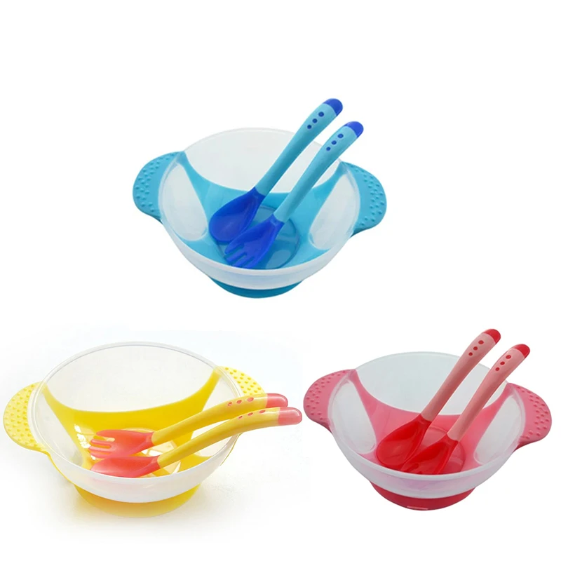 Baby Assist Bowl+Temperature Sensing spoon+Fork Infant Kids Feeding Bowl Set Baby Learning Tableware Solid scoop dinnerware set
Baby Assist Bowl+Temperature Sensing spoon+Fork Infant Kids Feeding Bowl Set Baby Learning Tableware Solid scoop dinnerware set