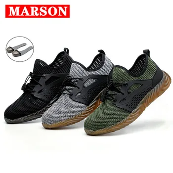 MARSON Safety Work Shoes Boots For Men Male Protective Steel Toe Cap Boots Anti-Smashing Construction Safety Work Sneakers
MARSON Safety Work Shoes Boots For Men Male Protective Steel Toe Cap Boots Anti-Smashing Construction Safety Work Sneakers