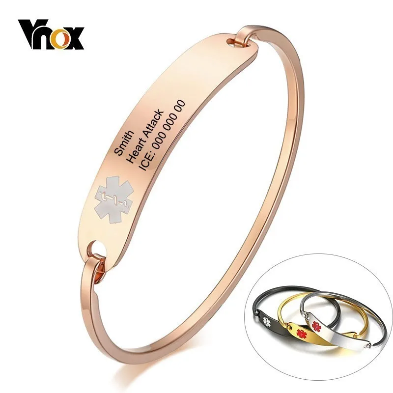 Vnox Free Personalized Engraving Bangle for Women Men Anti Allergy Stainless Steel Medical Alert ID Bracelets
Vnox Free Personalized Engraving Bangle for Women Men Anti Allergy Stainless Steel Medical Alert ID Bracelets