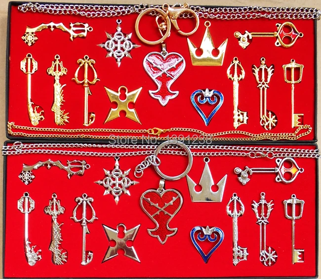 NEW 13pcs/set Kingdom Hearts II KEY BLADE Necklace Pendant+Keyblade+Keychain Weapons Set
NEW 13pcs/set Kingdom Hearts II KEY BLADE Necklace Pendant+Keyblade+Keychain Weapons Set