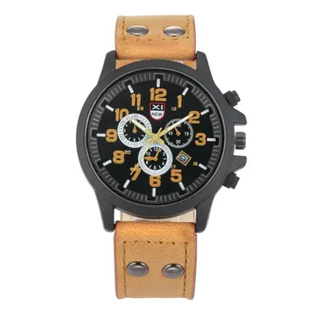XINEW Mens Watches Top Brand Design Military Fashion Leather Band Casual Quartz Watch with Calendar Nouveau Montre Homme Marque
XINEW Mens Watches Top Brand Design Military Fashion Leather Band Casual Quartz Watch with Calendar Nouveau Montre Homme Marque