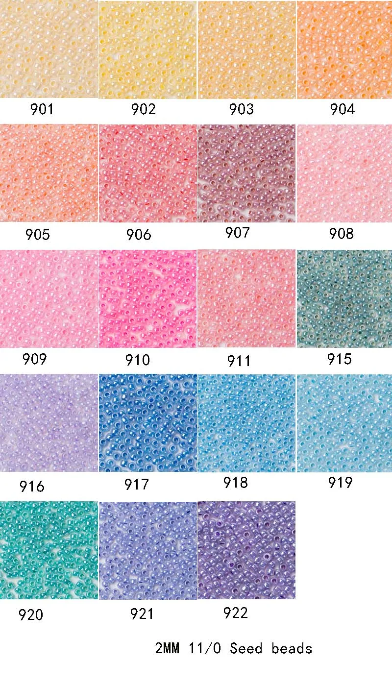 Toho Seed Bead Size Chart