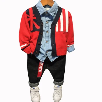 Spring Autumn boys 3 pcs set Baby blouse + cardigan + jeans kids tracksuit children set toddler set rose embroidery 2 to 7 yrs
Spring Autumn boys 3 pcs set Baby blouse + cardigan + jeans kids tracksuit children set toddler set rose embroidery 2 to 7 yrs