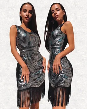 New Style fashion Bandage Dress sexy women V-neck Backless Sequined Tassel Night Club Party celebrity body con Dresses wholesale
New Style fashion Bandage Dress sexy women V-neck Backless Sequined Tassel Night Club Party celebrity body con Dresses wholesale