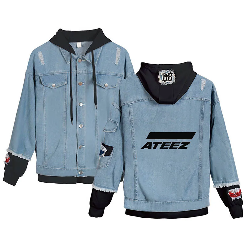 Kpop Group ATEEZ Idol Denim jacket Women Men Harajuku Korean Group Sweatshirt Hat Jacket Coats Teenager Z Tracksuit
Kpop Group ATEEZ Idol Denim jacket Women Men Harajuku Korean Group Sweatshirt Hat Jacket Coats Teenager Z Tracksuit