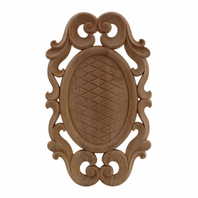 

VZLX Floral Wood Carved Decal Corner Appliques Frame Wall Doors carving Decorative Wooden Figurines Crafts Madera Legno