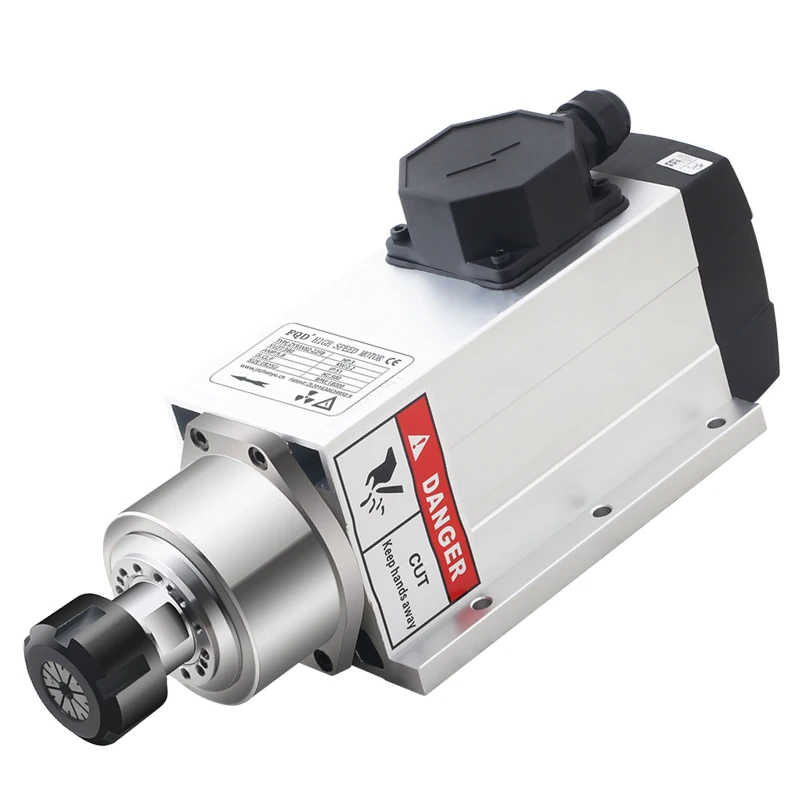 Engraving machine spindle motor square air-cooled high-speed electric spindle 2.2KW 220/380V 8A 300HZ speed 18000rpm chuck ER25
Engraving machine spindle motor square air-cooled high-speed electric spindle 2.2KW 220/380V 8A 300HZ speed 18000rpm chuck ER25