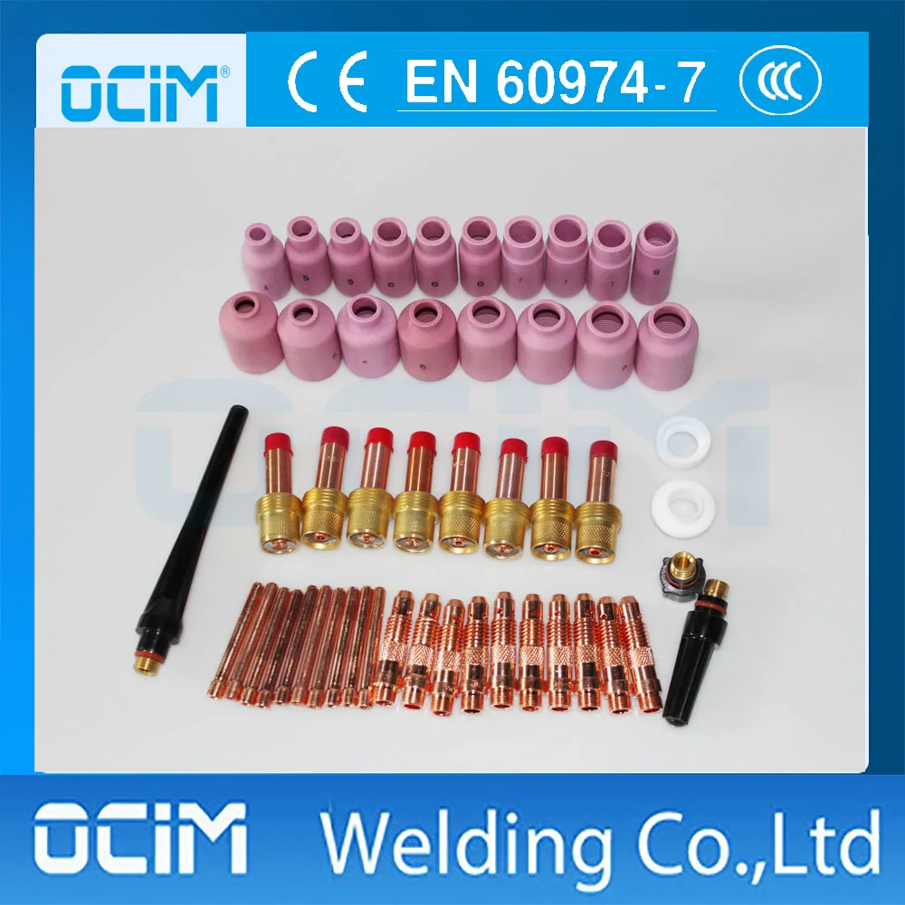 51PCS TIG Welding Torch Consumables Accessories Alumina Gas Lens, Back Cap ,Collet Bodies, FIT WP 17 18 26 Series,
51PCS TIG Welding Torch Consumables Accessories Alumina Gas Lens, Back Cap ,Collet Bodies, FIT WP 17 18 26 Series,