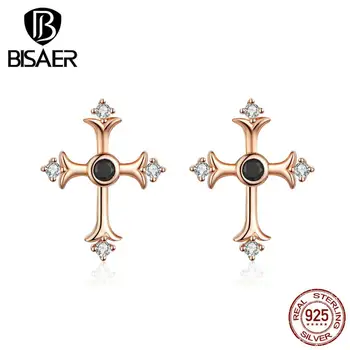 BISAER Ethnic Cross Earrings 925 Sterling Silver Christian Rose Gold Earrings For Women AAA zircon Jewelry High Quality HSE613
BISAER Ethnic Cross Earrings 925 Sterling Silver Christian Rose Gold Earrings For Women AAA zircon Jewelry High Quality HSE613