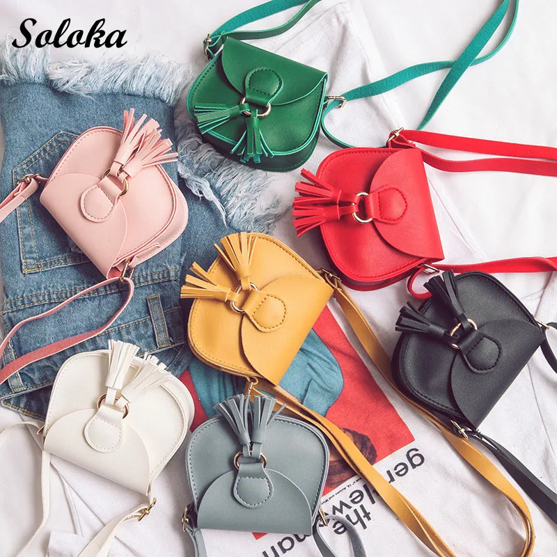 Women Messenger Bags Candy Color Crossbody Handbags School Clutch Shoulder Tassel Pendent Mini Girl Bag | Багаж и сумки